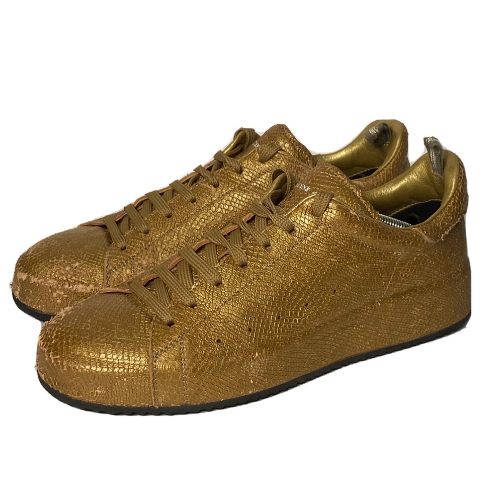 Officine Creative Ace 101 Metallic Gold Snakeskin Sneakers Size 39 US 9
